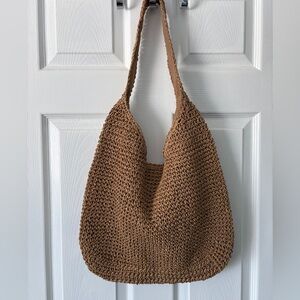 Dynamite Straw Beach Tote Bag - Brown